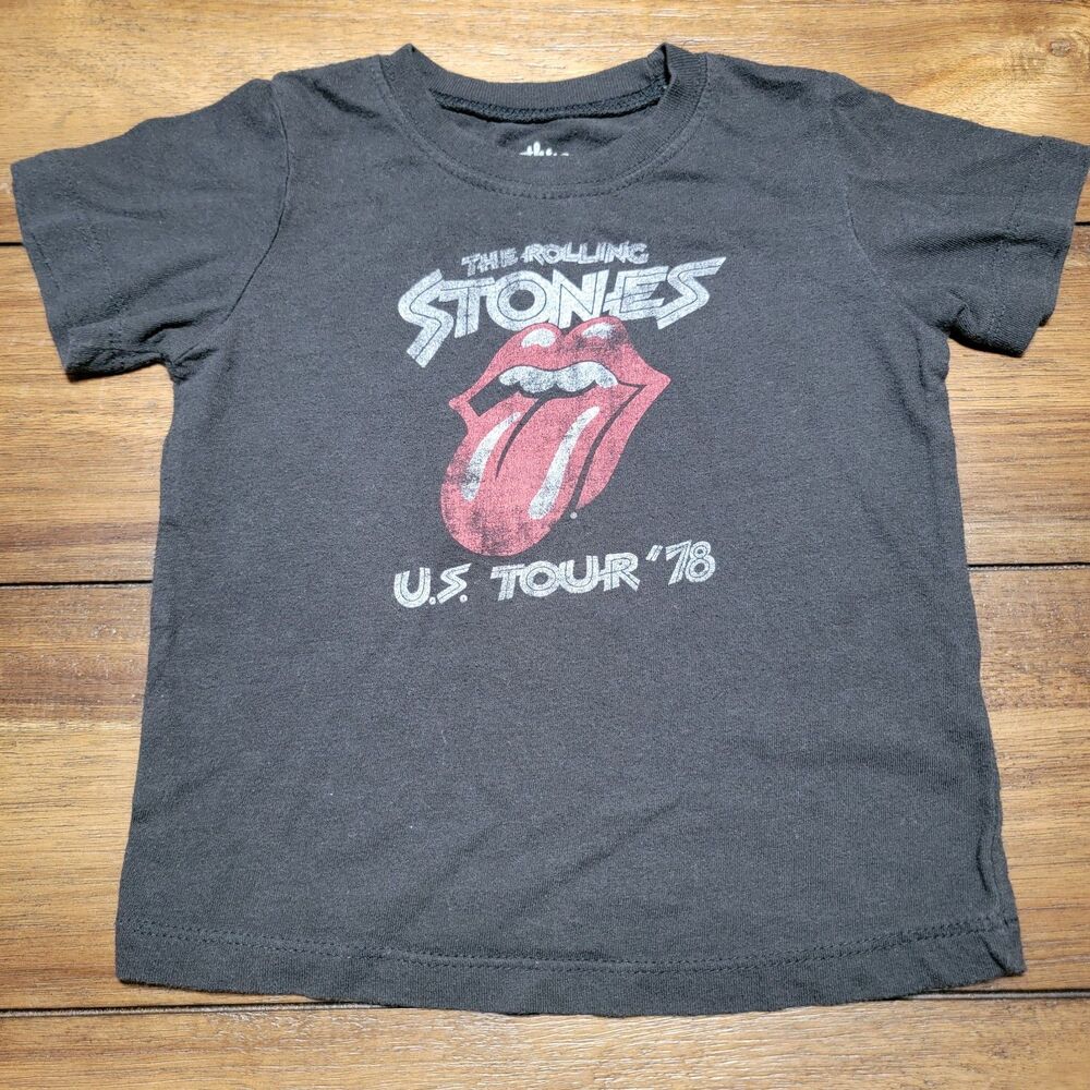 The Rolling Stones SS Black Unisex Kids Tee "U.S. Tour '78" - Size 2T